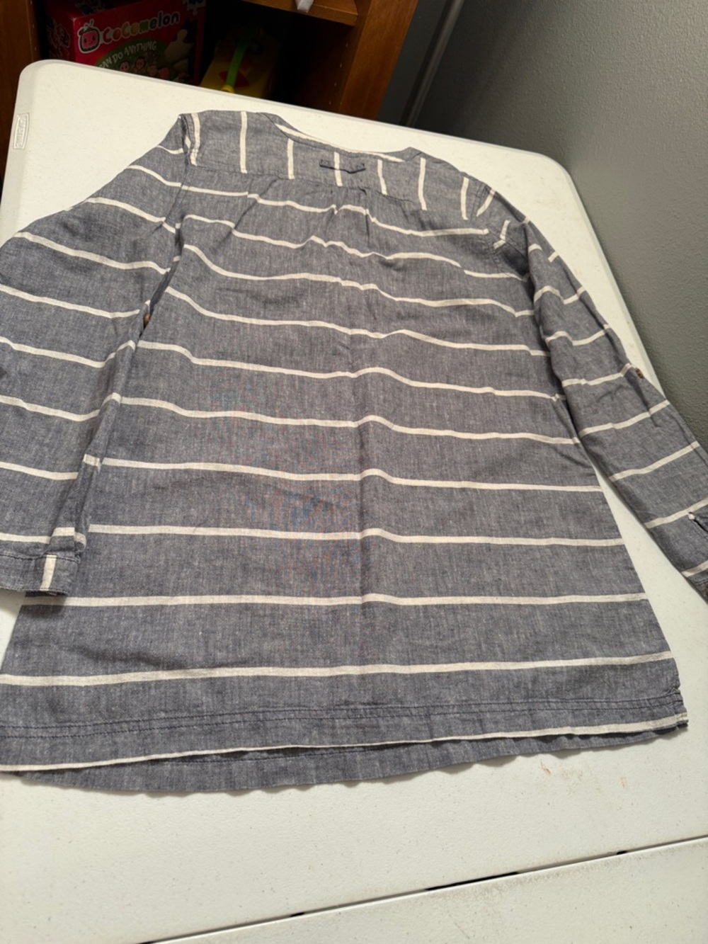 Duluth Trading Co Blue and White Striped Tunic - Picture 5 of 5